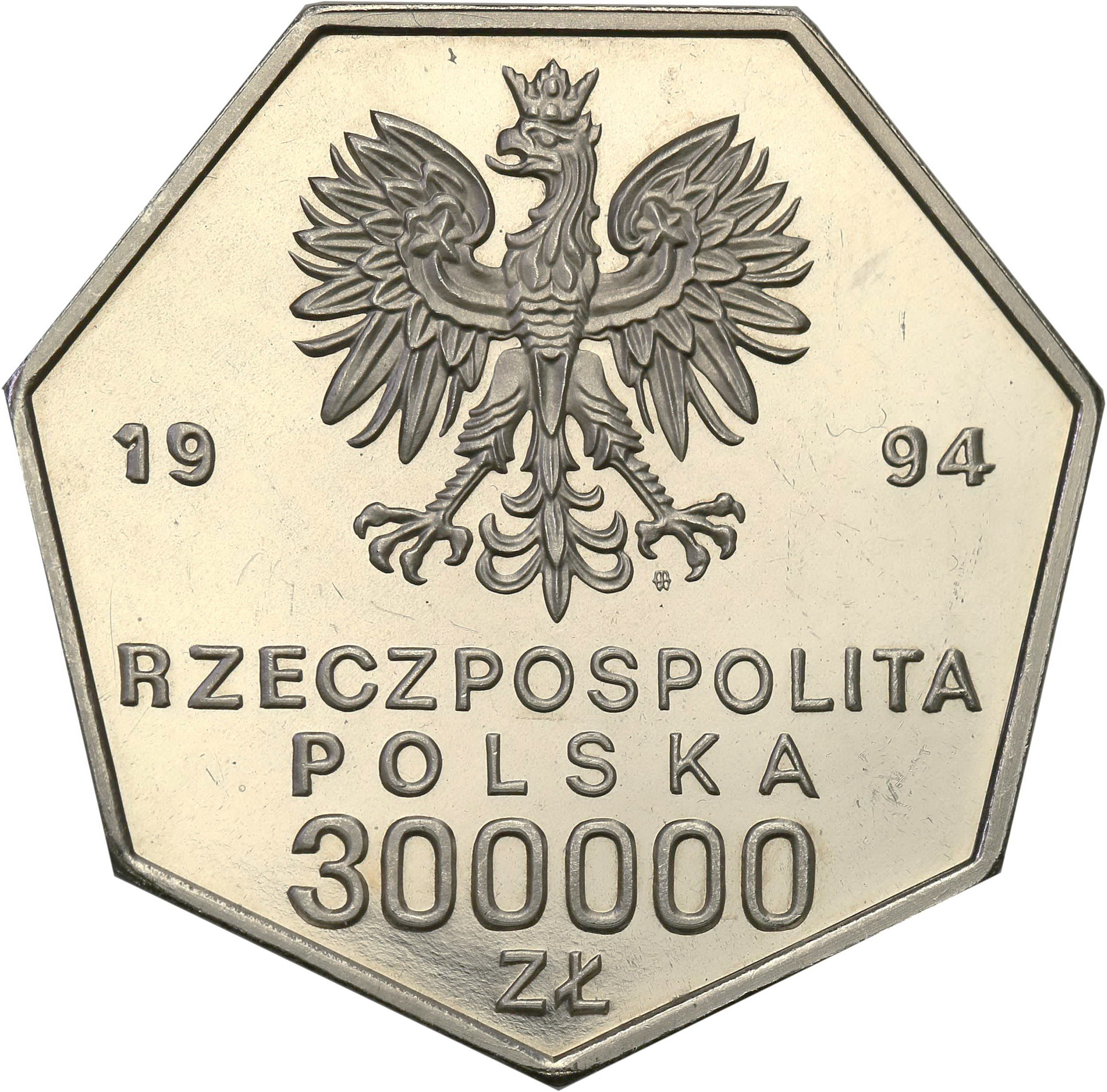 III RP. PRÓBA Nikiel 300 000 złotych 1994 Odrodzenie Banku